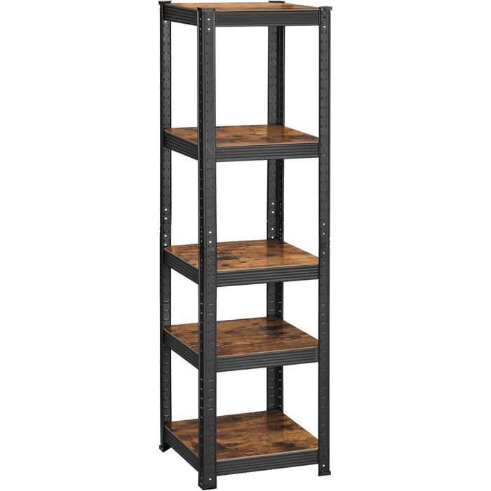 Étagère de rangement SONGMICS - Charge Lourde - 5 Niveaux - Planches Réglables - Marron Rustique