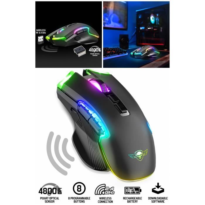 Souris Gaming Spirit of Gamer Elite M70 – 4800 DPI, 8 Boutons, RGB Rechargeable - vue 7