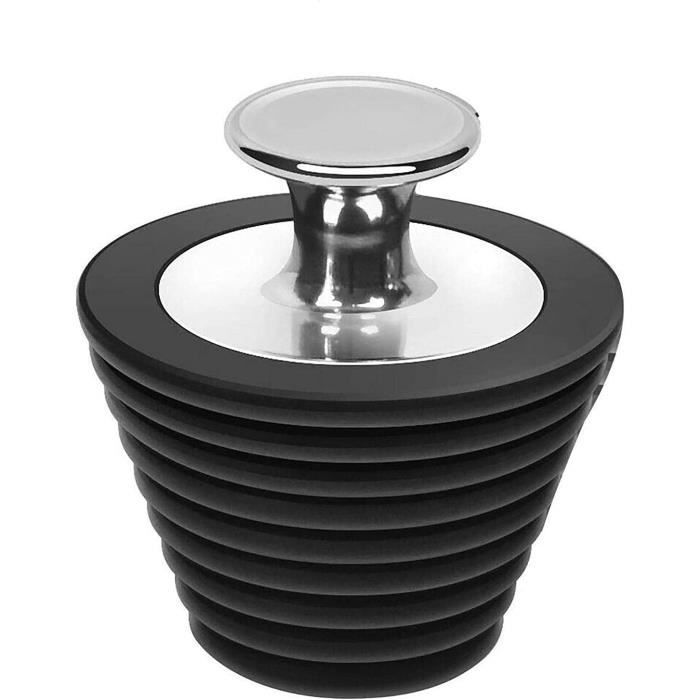 Lot De 3 Bouchons De Vidange Universels En Silicone - Pour évier, Lavabo, Baignoire - Noir, Diamètre 29-45 Mm