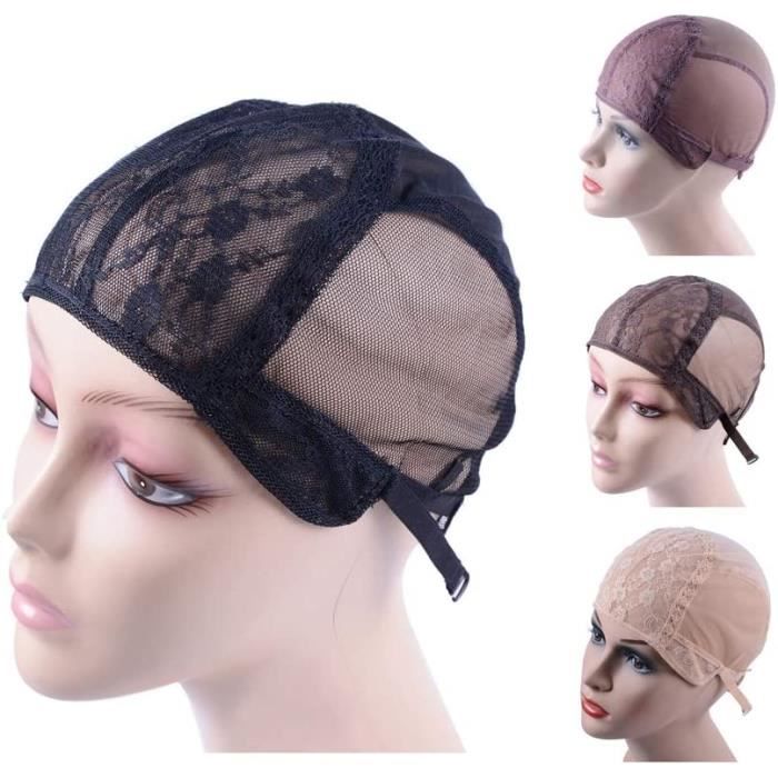 VLYX Bonnet ajustable avec bande antidérapante - Dentelle transparente 4x5 pour perruques lace front sans colle, bonnet respirant (Marron clair VLYX Bonnet ajustable avec bande antidérapante - Dentelle transparente 4x5 pour perruques lace front sans colle, bonnet respirant (Marron clair