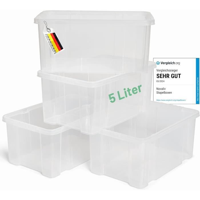 Lot De 6 Petites Boîtes De Rangement Empilables En Plastique