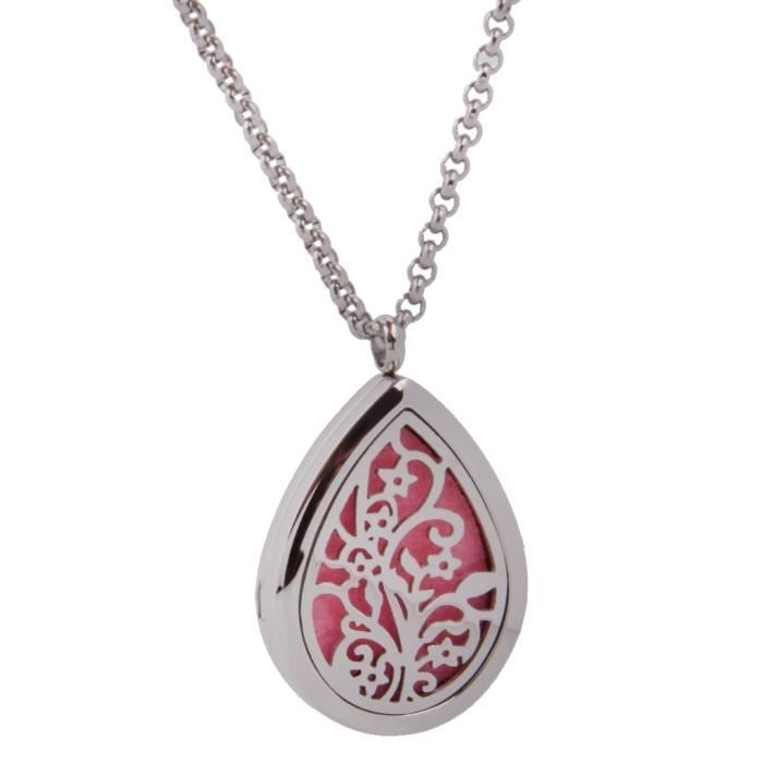 Collier Diffuseur Huiles Essentielles PROSTEEL - Médaillon Acier Inoxydable Personnalisable