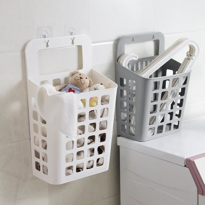2 Paniers à Linge Suspendus Extensibles - Rangement Mural Pliable Pour Maison, Voyage, Salle De Bain