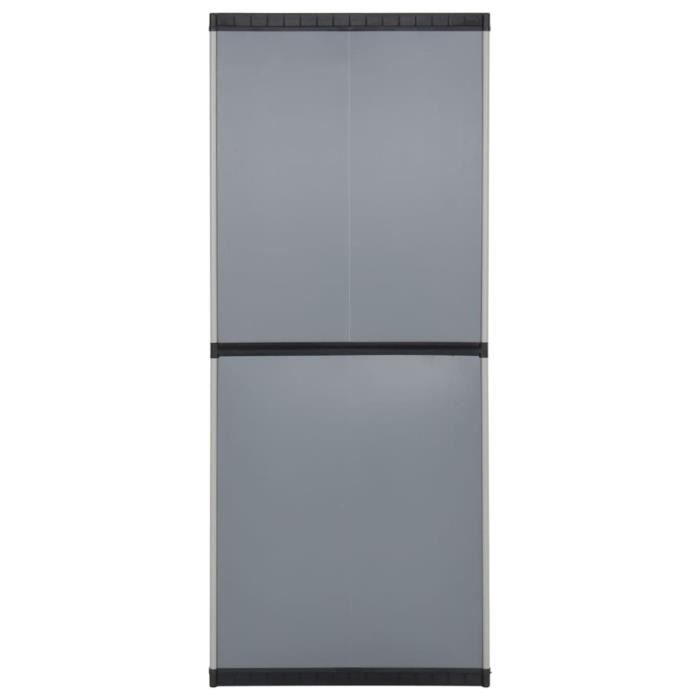 Armoire de rangement - VIDAXL - 3 étagères - Gris/noir - 68x40x168cm - Design intemporel