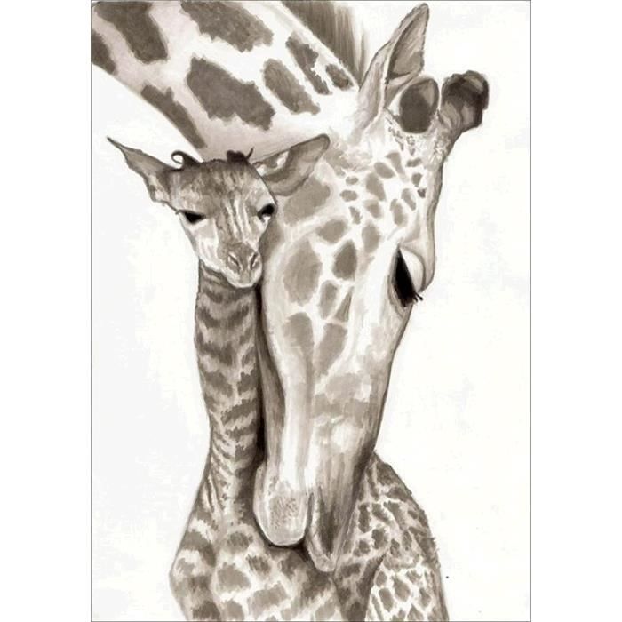 Kit Peinture Diamant 5D Girafe 30x40 Cm - DIY Adulte Et Enfant - Diamants Ronds Brillants - Décoration Murale Animale - 6