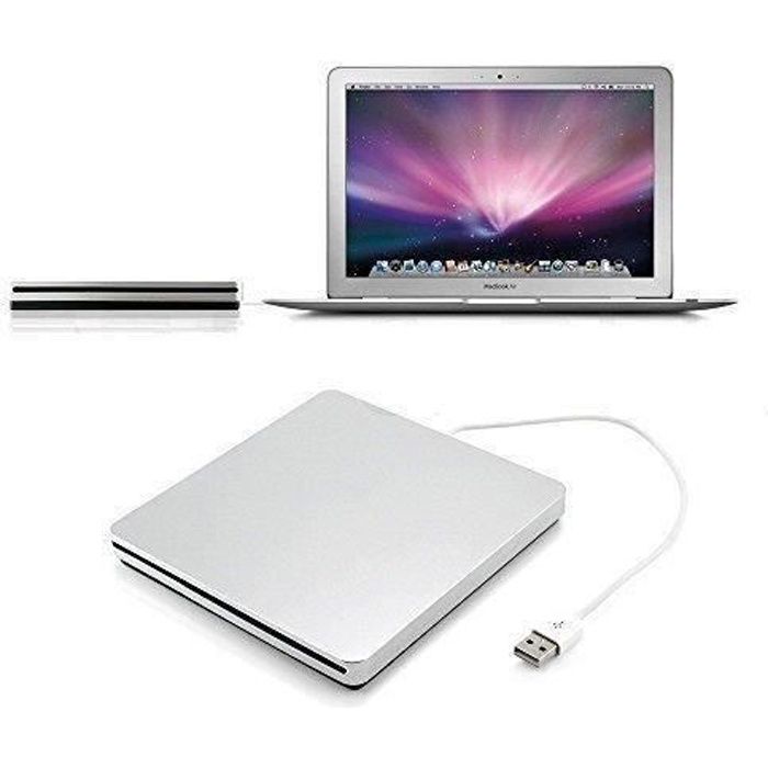 Lecteur/graveur de CD/DVD externe USB Compatible Apple MacBook Pro/Air/Mac mini