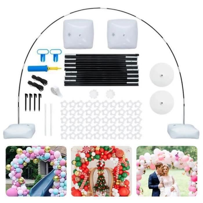 Arche De Mariage Réglable 2x2m Stable - Support Ballon Avec Base En T Pour Cérémonie, Anniversaire Et Événements