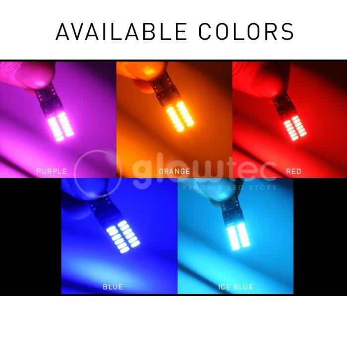 2 Ampoules LED T10 W5W Canbus 6000K - Pour Veilleuses Peugeot 407 - Neuf