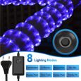 Hengda 40M Tube lumineux extérieur, tuyau LED bleu extérieur tuyau d'éclairage avec minuterie et 8 modes, Décoration Noël-1