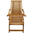 Chaise de terrasse en bois d'acacia solide - Chaise longue - Transat - Bain de soleil-1