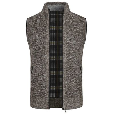 Gilet Homme Sans Manches YOUTHUP - Maille Épaisse, Zippé, Col Montant, Slim Fit