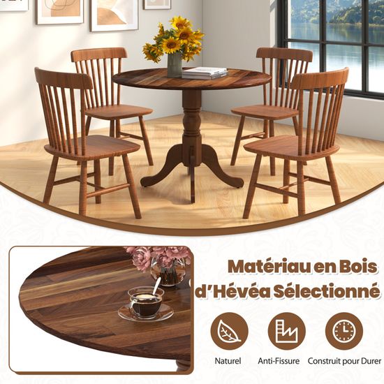 RELAX4LIFE Table à Manger Avec 4 Chaises, Table Et Chaises Salle Manger 5 PCS, Cadre En Métal