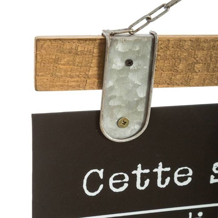 Mémo Ardoise Murale Pouli - Style Rétro Vintage En Bois Et Métal - 55x68 Cm