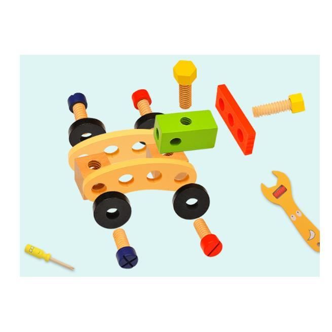 Boîte à Outils en Bois pour Enfants Jeux de Construction en Bois Jouets de  Bricolage Cadeau Éducatif pour Les Enfants de Plus 3 Ans - Cdiscount Jeux -  Jouets