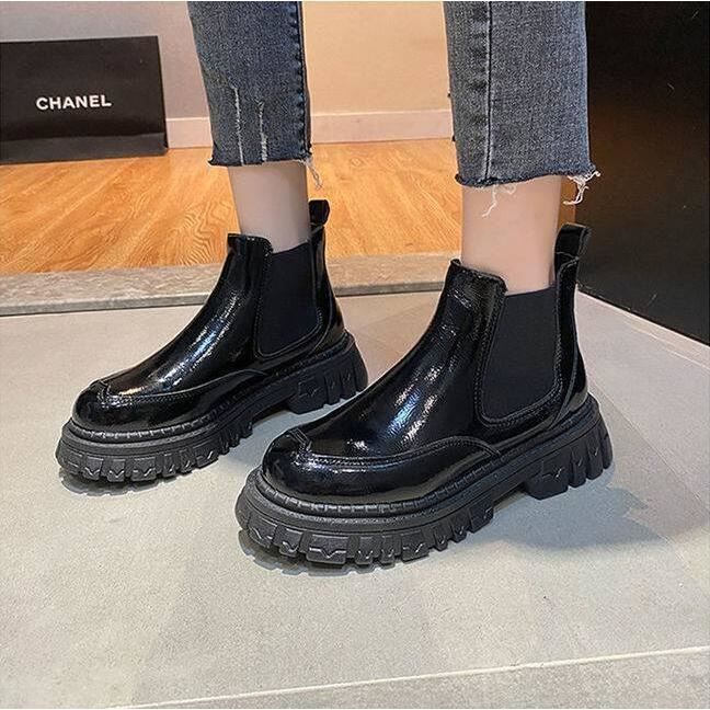 Bottines Chelsea Femme WJ04211118SH04 Noir Semelle épaisse