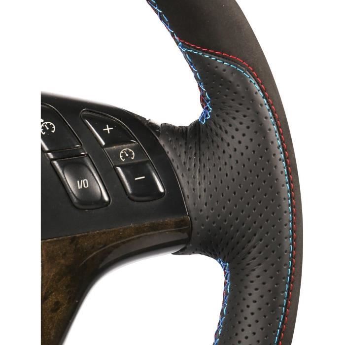 Housse De Volant Cuir Noir Pour BMW E39, E60, E61 – Surfilé, Lisse Ou Perforé
