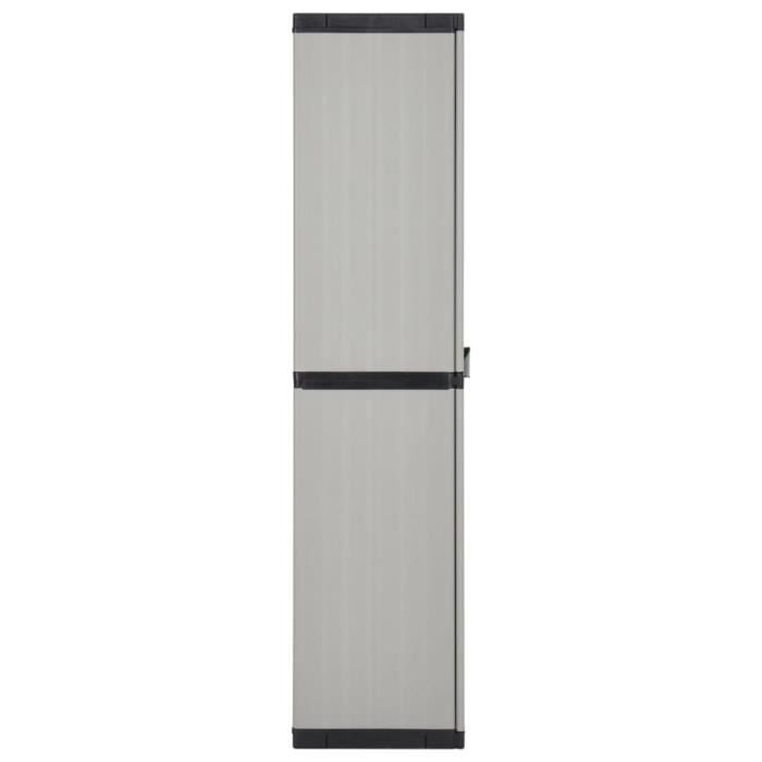 Armoire Rangement Jardin 35x40x85cm Gris/Noir - Meuble Outils Patio Extérieur 1 Étagère