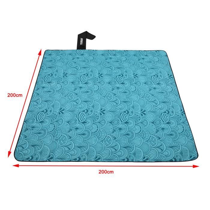 2*2m grande couverture de pique-nique imperméable à l'eau tapis de  couverture de camping en plein air - Cdiscount Maison