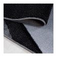 Tapis moderne poil court pour le salon avec un design abstrait vagues facile entretenir Couleur: Noir Taille: 80 x 150 cm-2