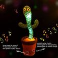 Jouet en peluche cactus, Cactus dansant chanter, jouets en forme de cactus shake électronique Jouet éducatif pour enfants adultes-2
