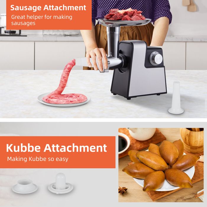 Hachoir à Viande électrique Adler AD4803 - 2000W - 3 Disques + Accessoire Saucisses
