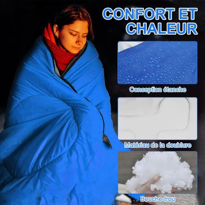 Sac De Couchage 3-4 Saisons ZenDen - Extra Chaud 850g, 180x75cm, Résistant à L'eau, Compact Et Léger