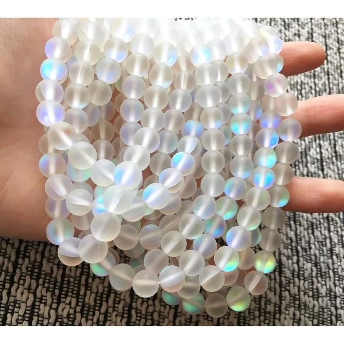 10 pièces perles en forme de poire givrées sculptées en cristal naturel
