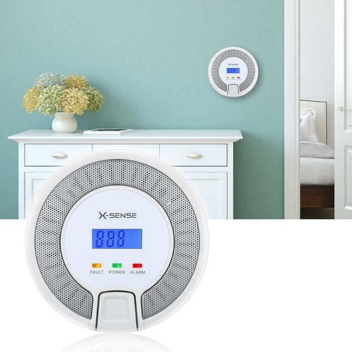 Détecteur de monoxyde de carbone, détecteur d'alarme CO avec affichage  numérique LCD pour maison, cuisine, chambre, salon, sous-sol, hôtel, bureau