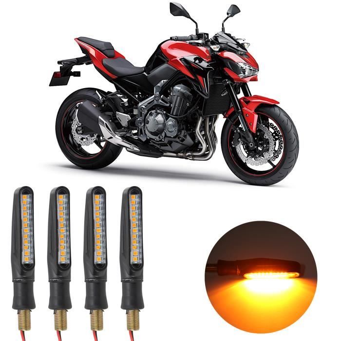Feux de jour pour moto 4 pièces moto LED clignotants feux de jour circulant  avant arrière indicateurs 12V ambre - Cdiscount Auto
