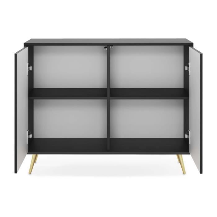 Commode deux portes - SELSEY - Bello - Noir - Industriel - Loft ...