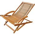 Chaise de terrasse en bois d'acacia solide - Chaise longue - Transat - Bain de soleil-3