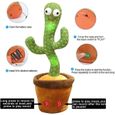 Jouet en peluche cactus, Cactus dansant chanter, jouets en forme de cactus shake électronique Jouet éducatif pour enfants adultes-3