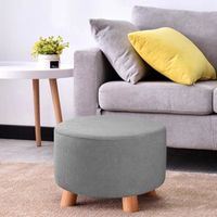 Housse De Pouf Ronde Extensible - Jacquard, Lavable, Bord élastique, Pour Poufs 61 à 74 Cm Diamètre, Vert