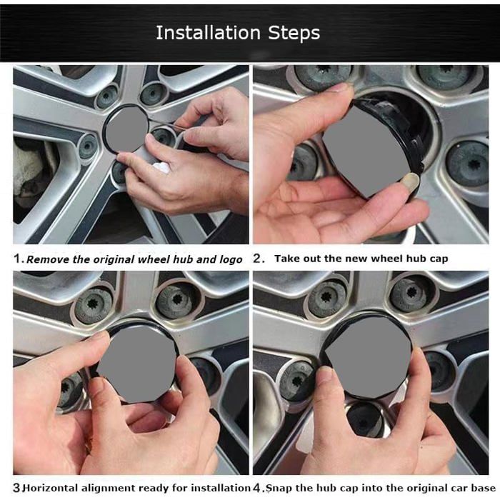 Cache De Roue 4 pièces Cache Moyeux pour Citroën 60mm C1 C2 C3 C4 C5 Cache Moyeu ...