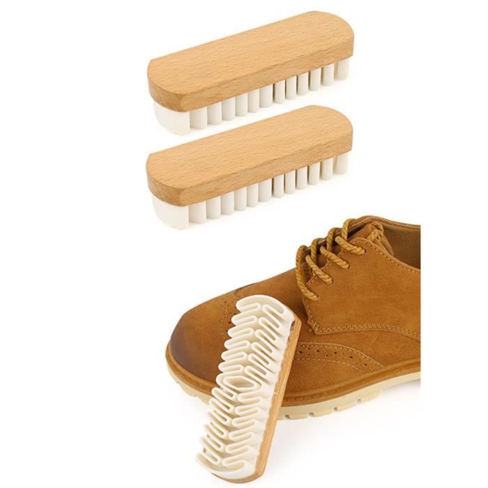 Kit De Nettoyage Chaussures Daim - 3 Brosses + Gomme - Poils Laiton Et Caoutchouc - Entretien Facile Et Efficace