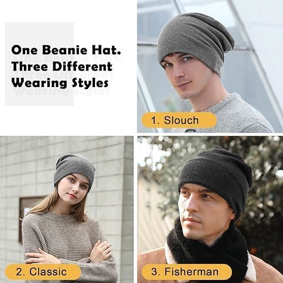 Bonnet pour homme, bonnet en coton fin pour homme, turban d'hiver