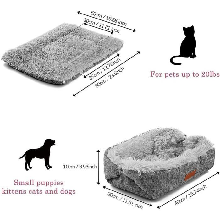 Coussin Chauffant Pour Chat Et Chien, 18 X 18 Po, Nylon, Imperméable, Cordon Résistant Aux