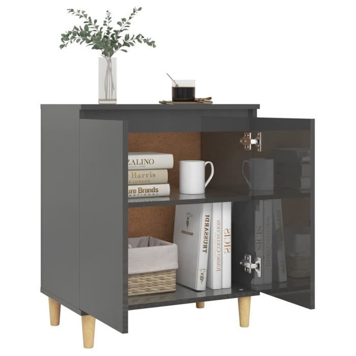 Buffet Salon BMP - Bahut De Cuisine Décor - avec pieds en bois Gris ...