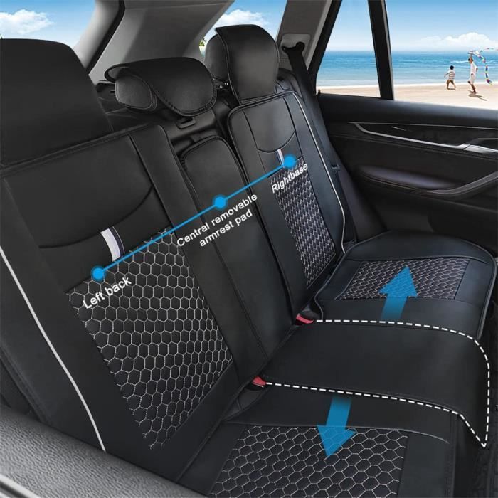 9 pièces - ensemble accessoire intérieur protecteur de housse de siège pour  voiture 5 places (bleu + noir)-LAT - Cdiscount Auto