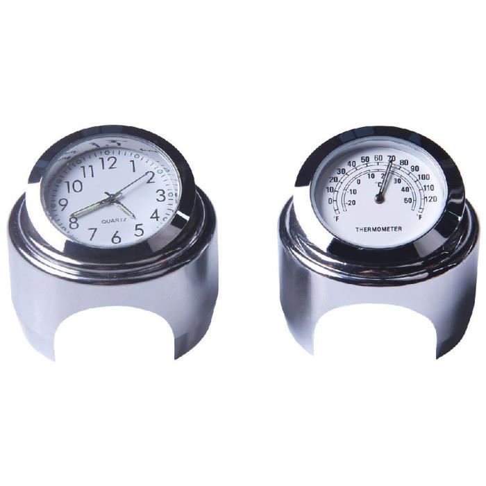 22-25mm Moto Montre Horloge Thermomètre Moto Guidon Support D