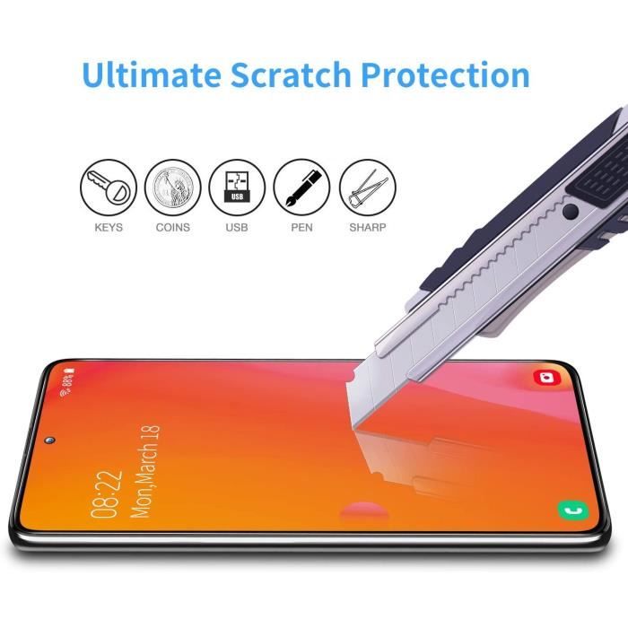 Verre Trempé Samsung Galaxy S20 Plus, 2 Pièces Cadre Noir Protection  d'écran Film Accessoires Anti-empreinte Digitale