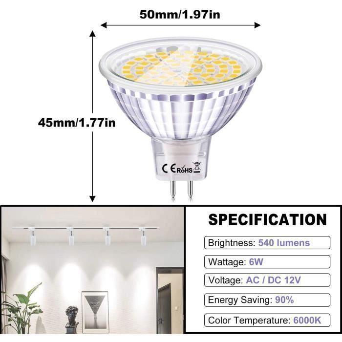 Ampoule LED MR16 RGBW 3W Avec Télécommande - 12 Couleurs + Blanc Chaud/froid, Dimmable, Pack De 2