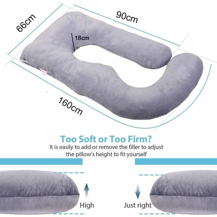 Coussin de Grossesse Coussin d'allaitement Grand Coussin Oreiller en ...