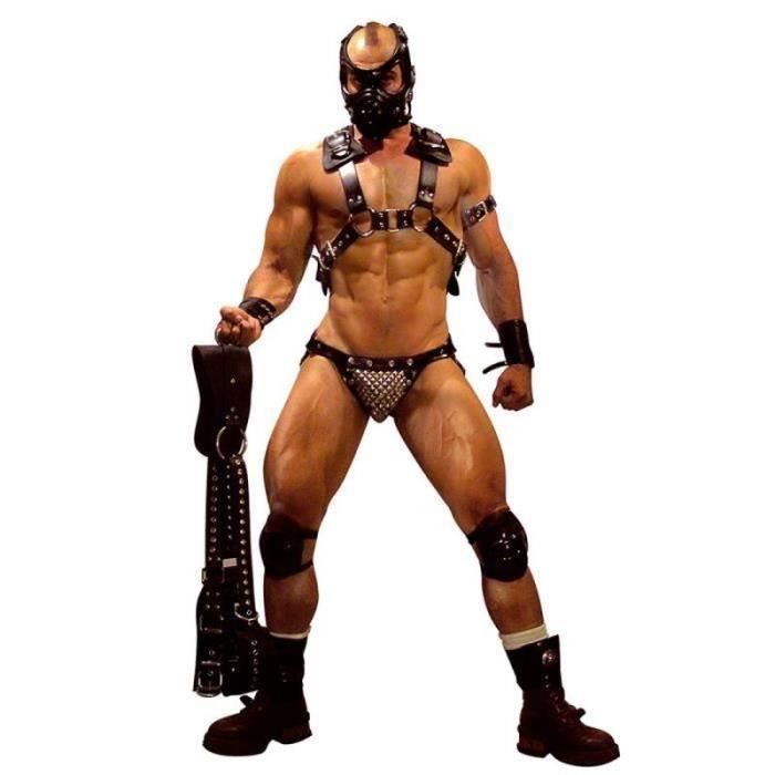 Harnais De Poitrine Punk En Cuir PU – Anneaux Et Boucles Réglables – Pour Homme – Fêtes, Cosplay, Halloween – Noir