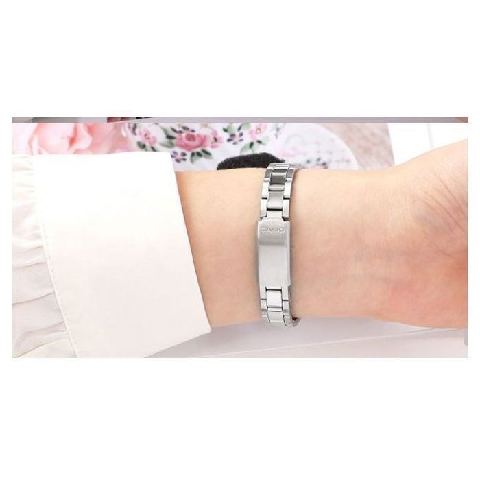 Montre Femme Casio LTP-V009D-1E - Cadran Rectangulaire Noir/bleu, Acier Inox, étanche 30m, Neuve Avec Garantie