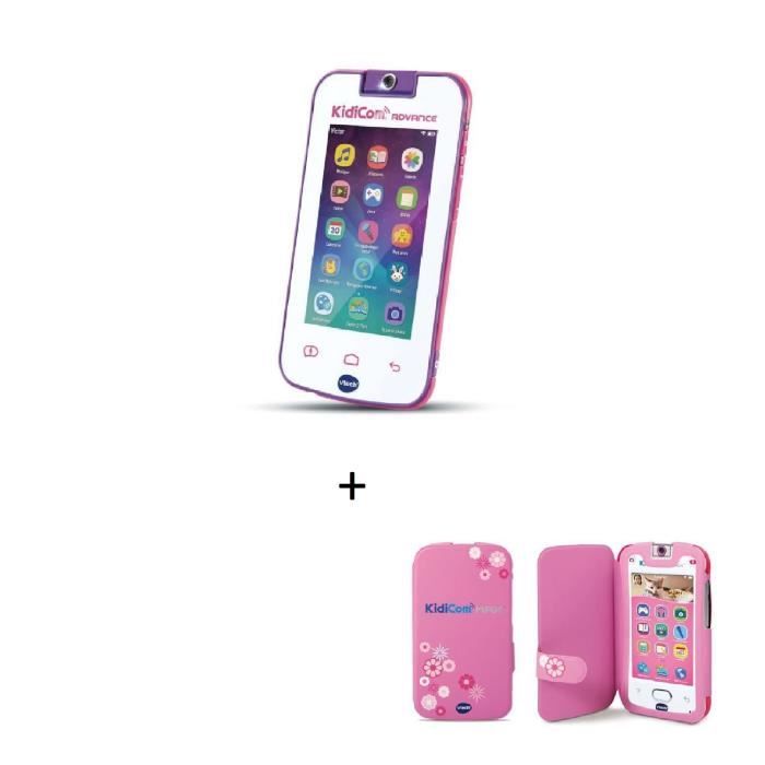 VTECH - KidiCom Advance blanc et rose + KidiCom Etui de protection rose