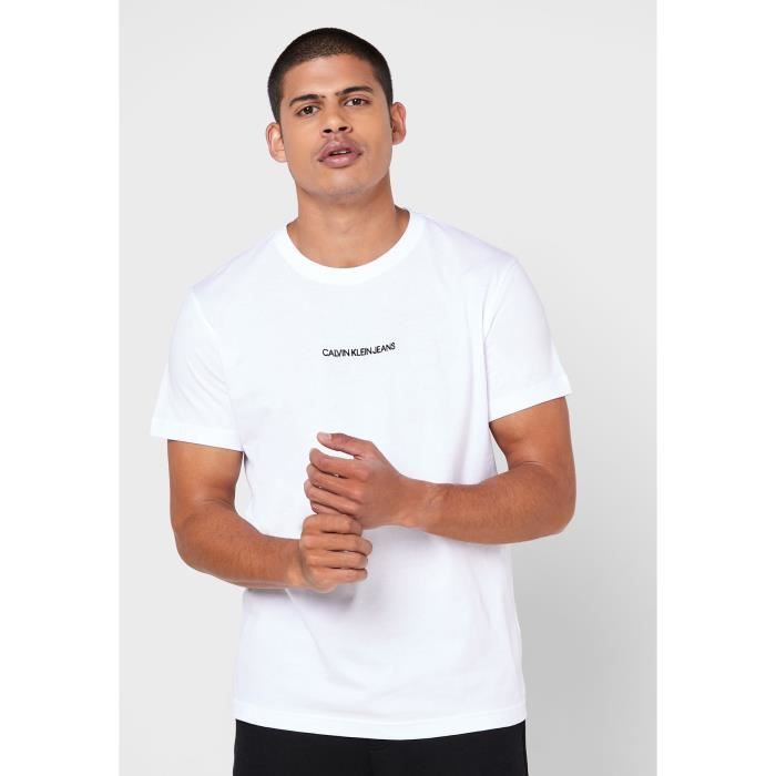CALVIN KLEIN T-shirt YAF Instit Chest Blanc brillant Homme