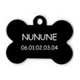 Medaille gravee pour chien Petit Modele OS NUNUNE - Noire-0