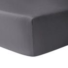 UMBERTO RAVELLI Drap housse - GRIS ANTHRACITE - 180 x 200 cm - 100% coton - Épaisseur 30 cm - Lavable en machine