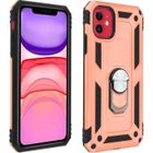 AVIZAR Coque Apple iPhone 11 Antichoc Bi-matière avec Bague Support Vidéo rose gold Rose